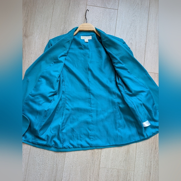 Michael Kors 2 Button Teal Women's Blazer Size 4 - Picture 11 of 14